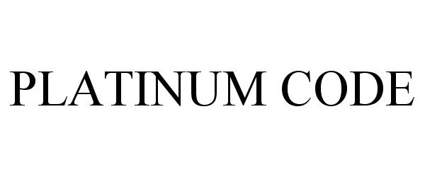 Trademark Logo PLATINUM CODE