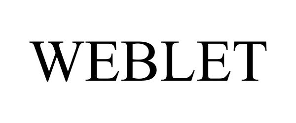Trademark Logo WEBLET