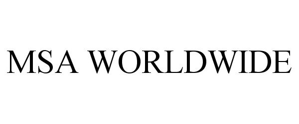 Trademark Logo MSA WORLDWIDE