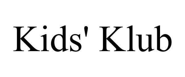 Trademark Logo KIDS' KLUB