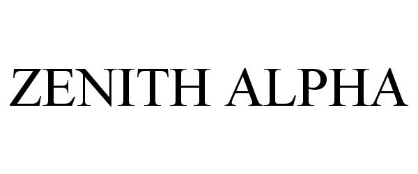 Trademark Logo ZENITH ALPHA