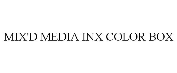  MIX'D MEDIA INX COLOR BOX