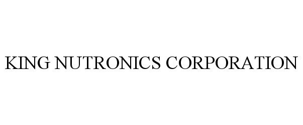 Trademark Logo KING NUTRONICS CORPORATION