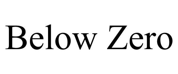 Trademark Logo BELOW ZERO