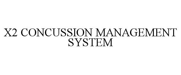  X2 CONCUSSION MANAGEMENT SYSTEM