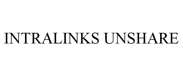 Trademark Logo INTRALINKS UNSHARE