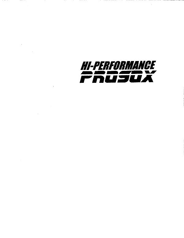  HI-PERFORMANCE PROSOX