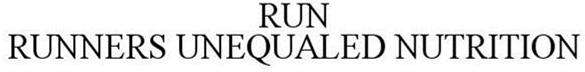 Trademark Logo RUN RUNNERS UNEQUALED NUTRITION
