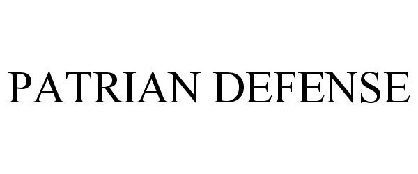 Trademark Logo PATRIAN DEFENSE