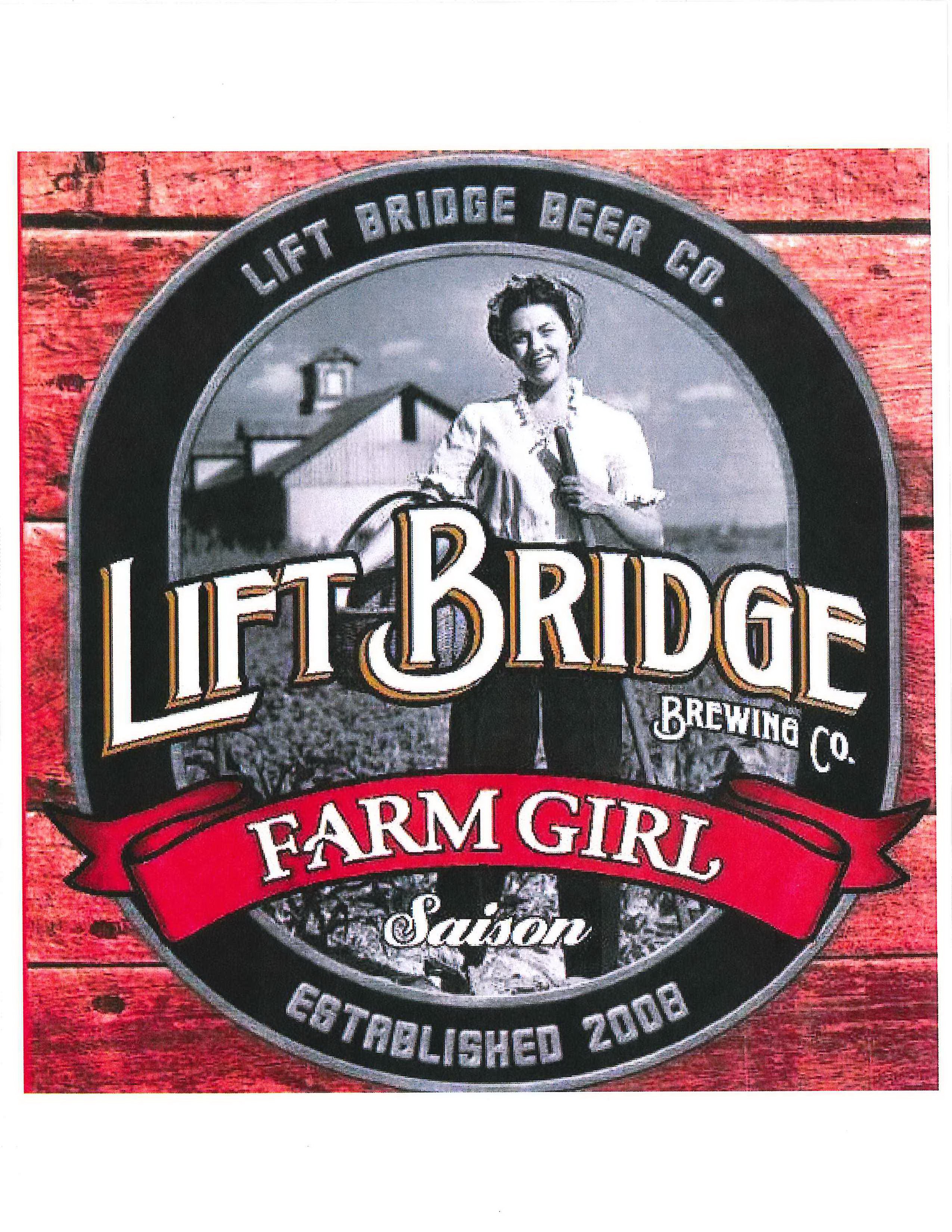  FARM GIRL LIFT BRIDGE BEER CO. LIFT BRIDGE BREWING CO. SAISON ESTABLISHED 2008