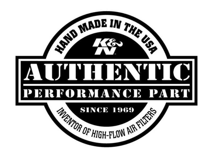  AUTHENTIC PERFORMANCE PART HAND MADE IN THE USA INVENTOR OF HIGH-FLOW AIR FILTERS K&amp;N SINCE 1969