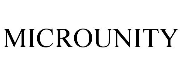 Trademark Logo MICROUNITY