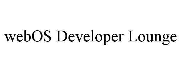Trademark Logo WEBOS DEVELOPER LOUNGE