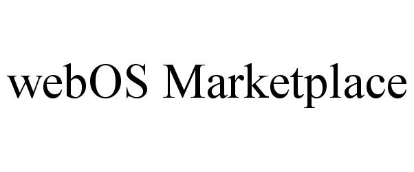 Trademark Logo WEBOS MARKETPLACE