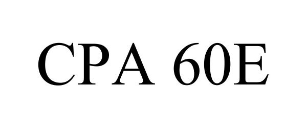 Trademark Logo CPA 60E