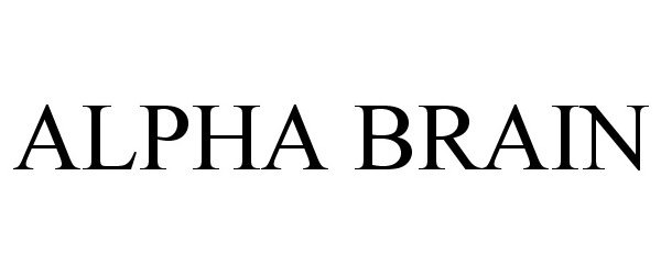 Trademark Logo ALPHA BRAIN