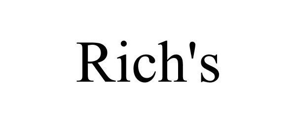 Trademark Logo RICH'S