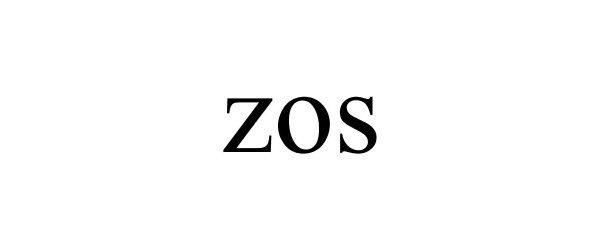 Trademark Logo ZOS