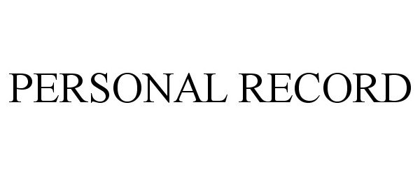 Trademark Logo PERSONAL RECORD