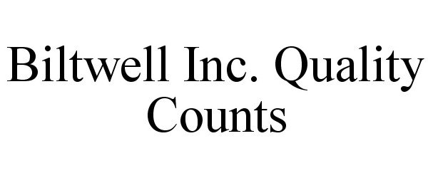 Trademark Logo BILTWELL INC. QUALITY COUNTS