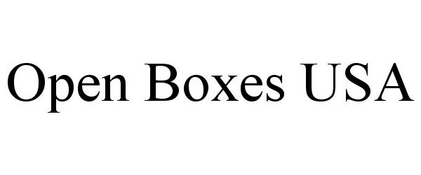 Trademark Logo OPEN BOXES USA