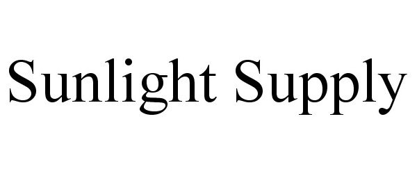  SUNLIGHT SUPPLY