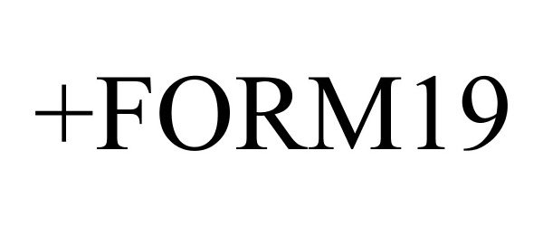 Trademark Logo +FORM19