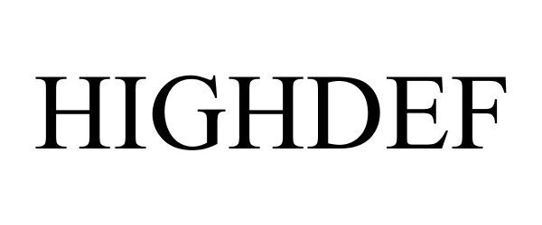 Trademark Logo HIGHDEF