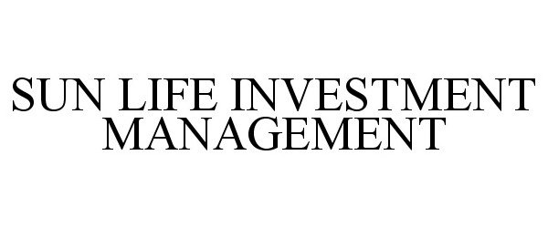 Trademark Logo SUN LIFE INVESTMENT MANAGEMENT
