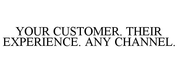  YOUR CUSTOMER. THEIR EXPERIENCE. ANY CHANNEL.