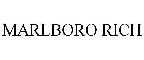 Trademark Logo MARLBORO RICH