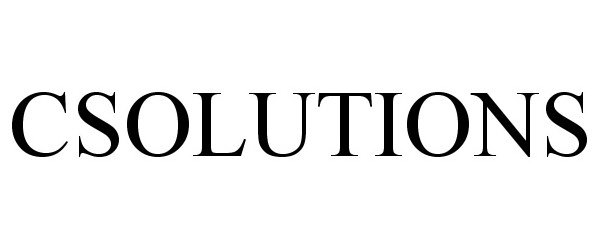 Trademark Logo CSOLUTIONS