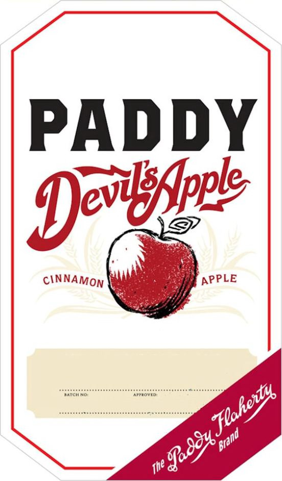  PADDY DEVIL'S APPLE CINNAMON APPLE THE PADDY FLAHERTY BRAND BATCH NO. APPROVED