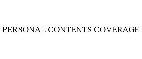Trademark Logo PERSONAL CONTENTS COVERAGE