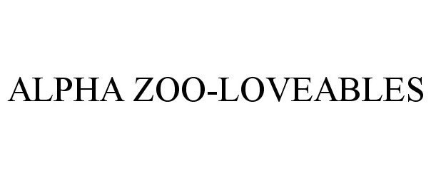 ALPHA ZOO-LOVEABLES