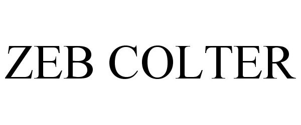 Trademark Logo ZEB COLTER
