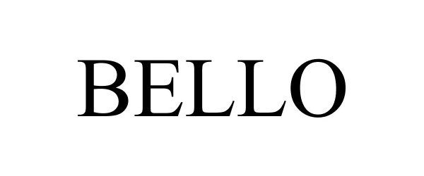 Trademark Logo BELLO