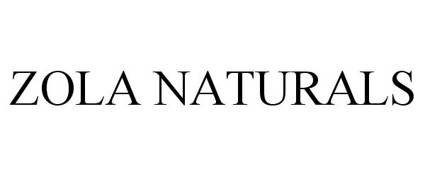 Trademark Logo ZOLA NATURALS