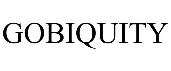 Trademark Logo GOBIQUITY