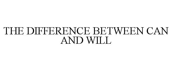  THE DIFFERENCE BETWEEN CAN AND WILL