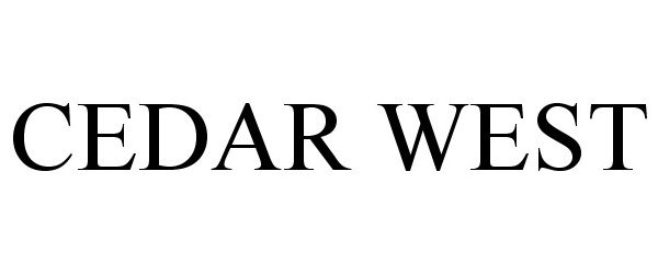 Trademark Logo CEDAR WEST