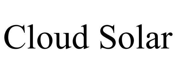 Trademark Logo CLOUD SOLAR