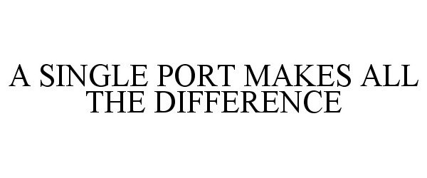  A SINGLE PORT MAKES ALL THE DIFFERENCE