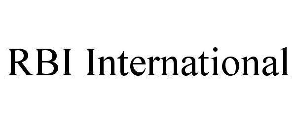 Trademark Logo RBI INTERNATIONAL