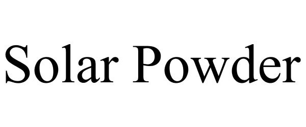 Trademark Logo SOLAR POWDER