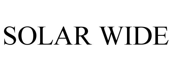 Trademark Logo SOLAR WIDE