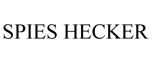 Trademark Logo SPIES HECKER