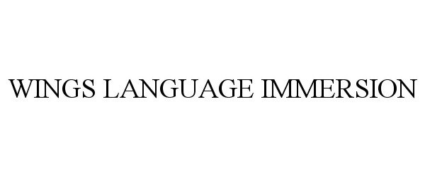  WINGS LANGUAGE IMMERSION
