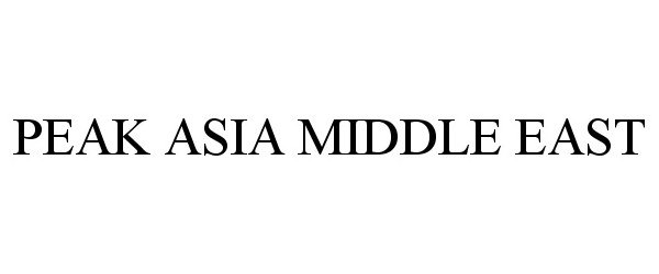 Trademark Logo PEAK ASIA MIDDLE EAST