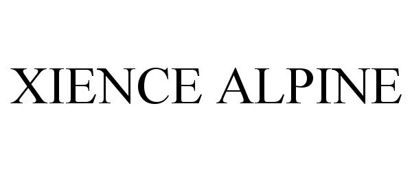 Trademark Logo XIENCE ALPINE